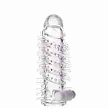 Вибронасадка на член Toyfa A-Toys Fril с ребрами и усиками, бесцветная