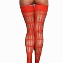 Чулки Amor El Rosa Vintage с рисунком сзади S/L, красные