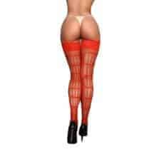 Чулки Amor El Rosa Vintage с рисунком сзади S/L, красные. Нет в наличии Чулки Amor El Rosa Vintage с рисунком сзади S/L, красные