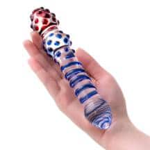 Фаллоимитатор двусторонний Sexus Glass со стимулирующим рельефом, бесцветный, 20,5 см Фаллоимитатор двусторонний Sexus Glass со стимулирующим рельефом, бесцветный, 20,5 см