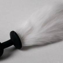 Анальная пробка силиконовая с белым хвостом 4sexdream, черный. Нет в наличии Анальная пробка силиконовая с белым хвостом 4sexdream, черный