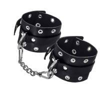 Наручники однослойные с люверсами Pecado BDSM, натуральная̆ кожа, черные
