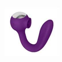 Клиторальный стимулятор с язычком и вибратор Мистер Факер Drago, фиолетовый