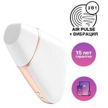 Вакуумный стимулятор клитора с вибрацией Satisfyer Love Triangle, белый