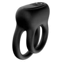 Виброкольцо с подхватом мошонки LoveStore Duality, чёрное