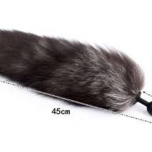 Пробка силиконовая с хвостом серебристая лиса 4sexdream, черный. Нет в наличии Пробка силиконовая с хвостом серебристая лиса 4sexdream, черный