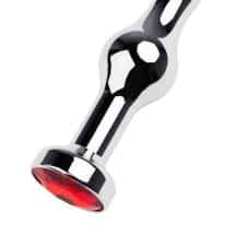 Анальная пробка Metal by Toyfa с красным кристаллом, серебристый. Нет в наличии Анальная пробка Metal by Toyfa с красным кристаллом, серебристый