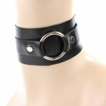 Широкий чокер с кольцом БДСМ арсенал, черный. Нет в наличии Широкий чокер с кольцом БДСМ арсенал, черный