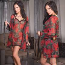 Черный халатик с красными розами OS. Нет в наличии Черный халатик с красными розами OS