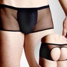 Шорты Soft Line мужские с открытыми ягодицами черные, M/L