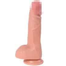 Фаллоимитатор Real Dual Layer с мошонкой на присоске 21.5 см, телесный