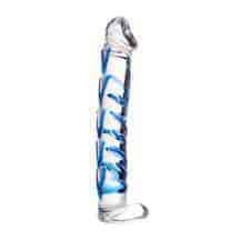 Фаллоимитатор Sexus Glass 17 см, бесцветный, синий