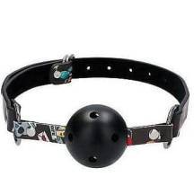 Кляп с шариком Shots Old School Tattoo Style, черный