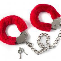 Оковы с мехом Lola Games Bondage, красные