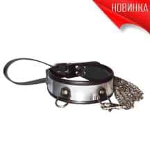 Ошейник Sitabella со вставкой, имитирующей металл с поводком. Нет в наличии Ошейник Sitabella со вставкой, имитирующей металл с поводком