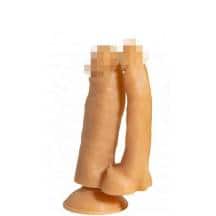 Фаллоимитатор для двойного проникновения Джага-Джага № 8 с присоской 13.5 см, телесный