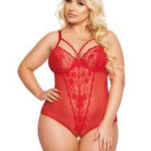 Боди SoftLine Collection Amanda, красный, XL