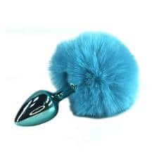 Анальная пробка Kanikule Small с голубым заячьим хвостиком, голубая. Нет в наличии Анальная пробка Kanikule Small с голубым заячьим хвостиком, голубая