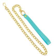 Поводок Pecado BDSM, голубой, золотистый