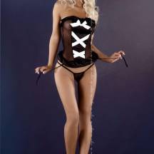 Черный корсет и стринги Dominique S/M. Нет в наличии Черный корсет и стринги Dominique S/M