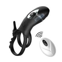 Виброкольцо с подхватом мошонки Secwell SW1005 с пультом ДУ, чёрное