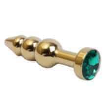 Анальная пробка-елочка 4sexdream, золотистая с зеленым кристаллом. Нет в наличии Анальная пробка-елочка 4sexdream, золотистая с зеленым кристаллом