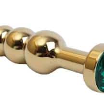 Анальная пробка-елочка 4sexdream, золотистая с зеленым кристаллом. Нет в наличии Анальная пробка-елочка 4sexdream, золотистая с зеленым кристаллом