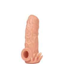 Насадка на член Kokos Nude Sleeve 005 M с подхватом мошонки и открытой головкой, телесная