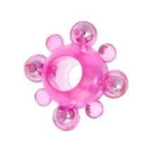 Эрекционное кольцо Toyfa с бусинками, розовое
