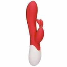 Вибромассажер кролик с функцией нагрева Shots Flame, красный. Нет в наличии Вибромассажер кролик с функцией нагрева Shots Flame, красный