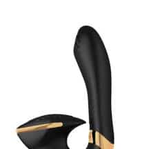 Вибратор для точки G Shunga Soyo с широким клиторальным стимулятором, черный Вибратор для точки G Shunga Soyo с широким клиторальным стимулятором, черный