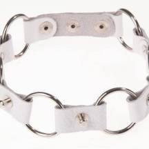 Ошейник с кольцами белый