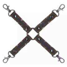 Крестообразный фиксатор Shots Ouch! Roughend Denim Style для оков, черный