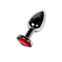 Анальная пробка Toyfa Metal с кристалом цвета рубин, 7,2 см, серебристый. Нет в наличии Анальная пробка Toyfa Metal с кристалом цвета рубин, 7,2 см, серебристый