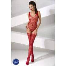 Боди-комбинезон Passion с ажурным узором красный, OS Боди-комбинезон Passion с ажурным узором красный, OS