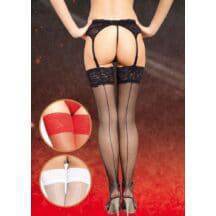 Чулки-Сетка Soft Line с кружевной резинкой черные, XL. Нет в наличии Чулки-Сетка Soft Line с кружевной резинкой черные, XL