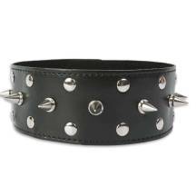 Широкий ошейник с заклёпками и шипами Пикантные штучки, черный