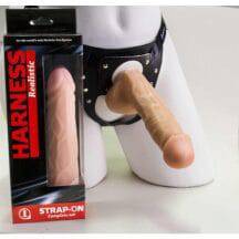 Страпон с поясом LoveToy Harness (281203), телесный, 17.8 см