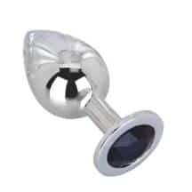 Анальная пробка с черным кристаллом Erotic Fantasy High Sky большая, серебристый Анальная пробка с черным кристаллом Erotic Fantasy High Sky большая, серебристый