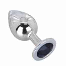 Анальная пробка с черным кристаллом  Erotic Fantasy High Sky большая, серебристый Анальная пробка с черным кристаллом  Erotic Fantasy High Sky большая, серебристый