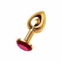 Анальная пробка ToyFa Metal с красным кристалом 7.5 см, золотистый. Нет в наличии Анальная пробка ToyFa Metal с красным кристалом 7.5 см, золотистый
