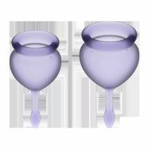 Менструальные чаши Satisfyer Feel Good, 2 шт в наборе, лиловый