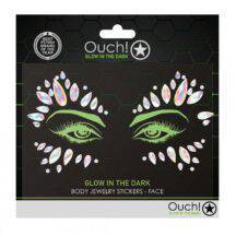 Светящиеся в темноте стразы для лица Shots Ouch! OU850GLO, разноцветные