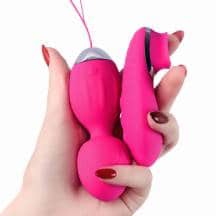 Набор виброшарики и стимулятор-пульт ДУ L'Eroina Tella by Toyfa, розовый. Нет в наличии Набор виброшарики и стимулятор-пульт ДУ L'Eroina Tella by Toyfa, розовый