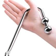 Крюк анальный с двумя шарами, TOYFA Metal, металл, серебристый, 41 см. Нет в наличии Крюк анальный с двумя шарами, TOYFA Metal, металл, серебристый, 41 см