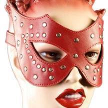 Маска ручной работы Подиум из натуральной кожи, красная, OS