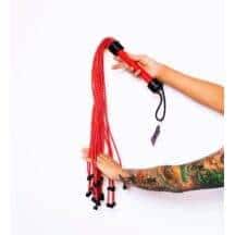 Флоггер Scandal из натуральной кожи с бусинами, красный. Нет в наличии Флоггер Scandal из натуральной кожи с бусинами, красный