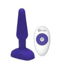 Анальная вибропробка b-Vibe Trio с пультом ДУ, фиолетовая Анальная вибропробка b-Vibe Trio с пультом ДУ, фиолетовая