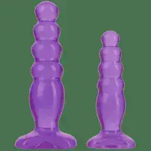 Анальные пробки Doc Johnson Crystal Jellies Trainer 2 шт, фиолетовые