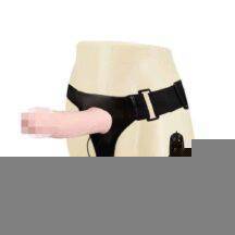 Страпон полый на трусиках с вибратором Baile Elastic Harness, телесный